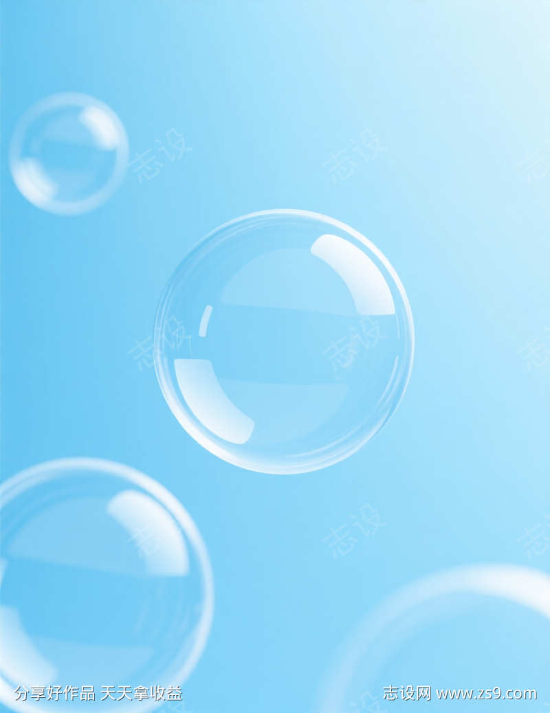清新泡泡浅蓝调