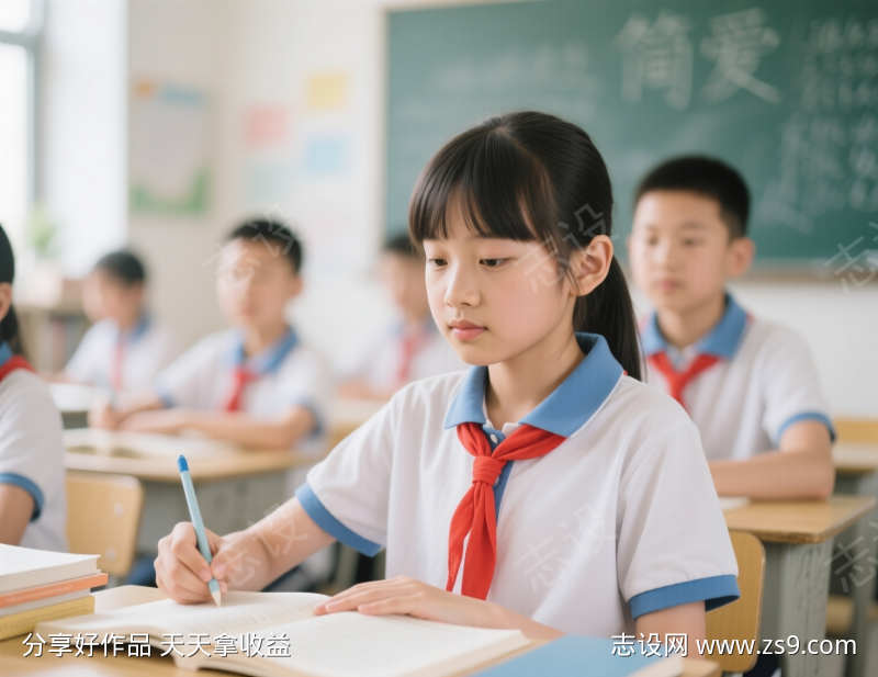 正在上课的小学生