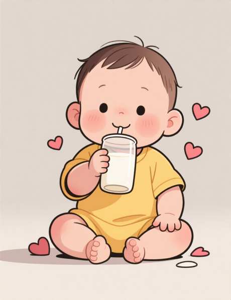 幼儿卡通风格_AI图片下载_采样_1136X1472像素-黄色,幼儿,喝奶-作品编号:2025083110127545-志设