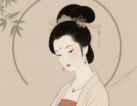 国风美女_AI图片下载_采样_1472X1136像素-线条,美女,插画-作品编号:2025090314552868-志‛ۛ设.网