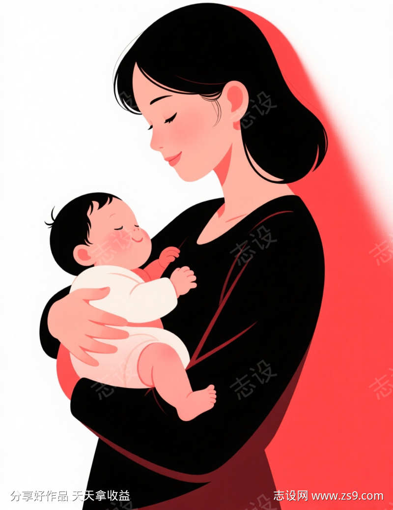简约母亲节插画