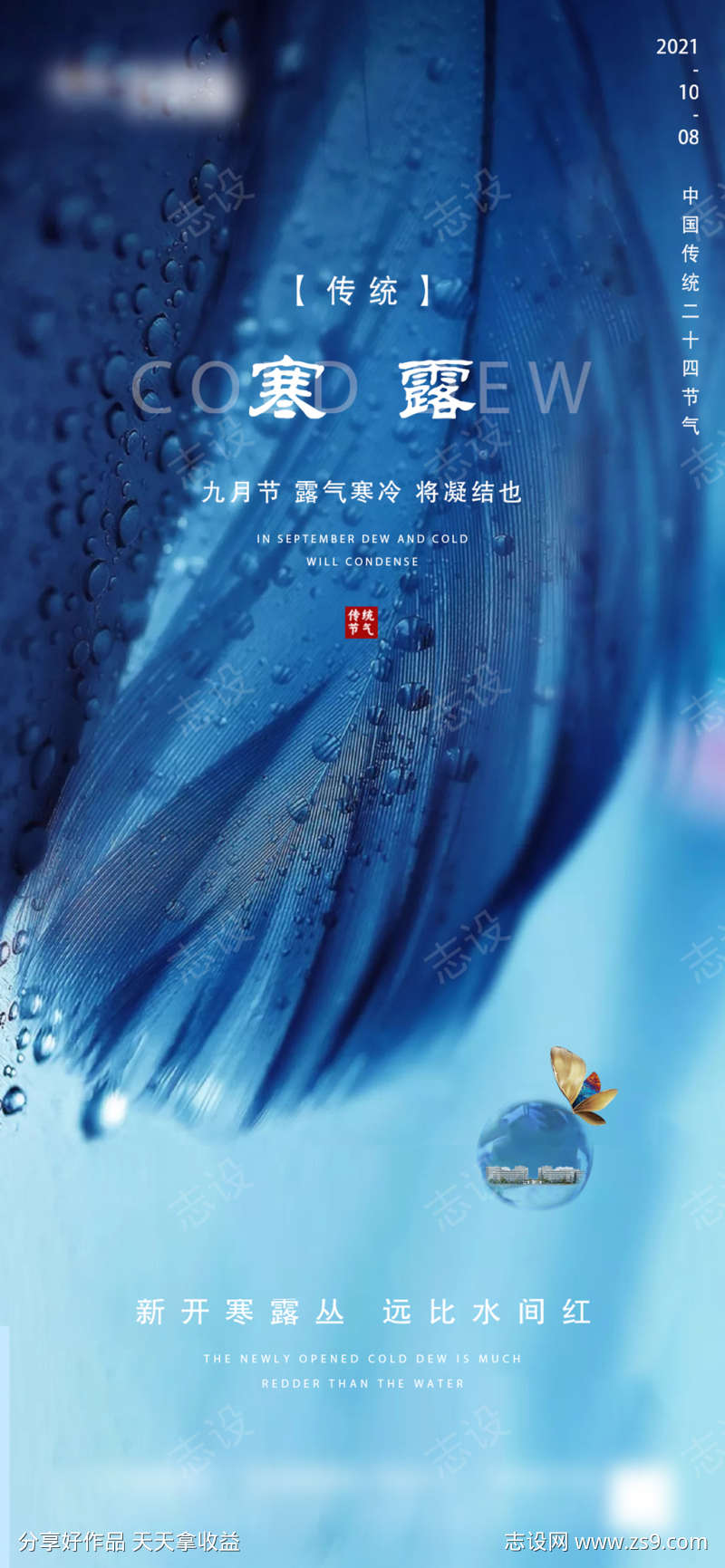 地产寒露节气海报