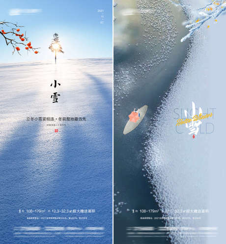 小雪节气系列海报_源文件下载_PSD格式_1080X2340像素-海报,房地产,小雪,二十四节气,简约,冰霜,系列-作品编号:2021111112055406-志设-zs9.com