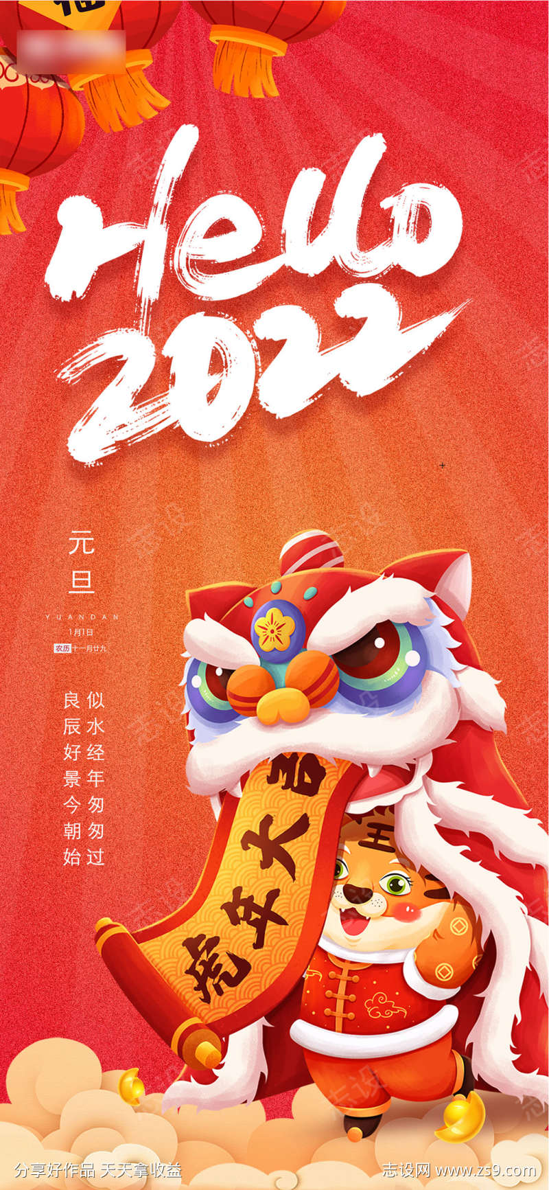 2022年元旦新年微信