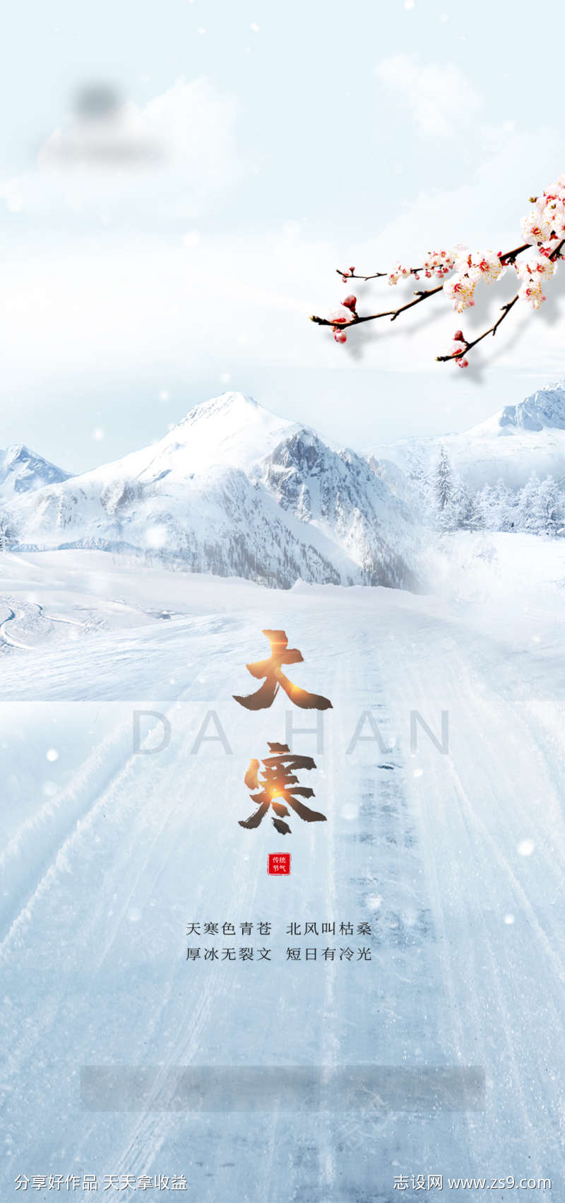 清爽大寒节气海报
