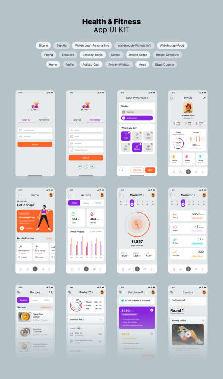 Health & Fitness App ui设计_源文件下载_2112X3586像素-素材,设计,UI设计-作品编号:2022110722046110-设计素材-www.shejisc.cn