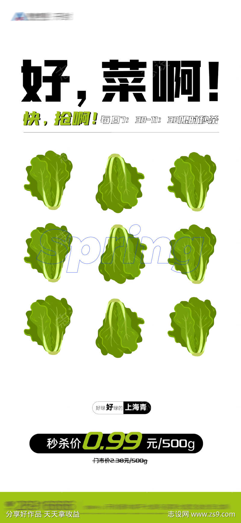 白菜促销海报