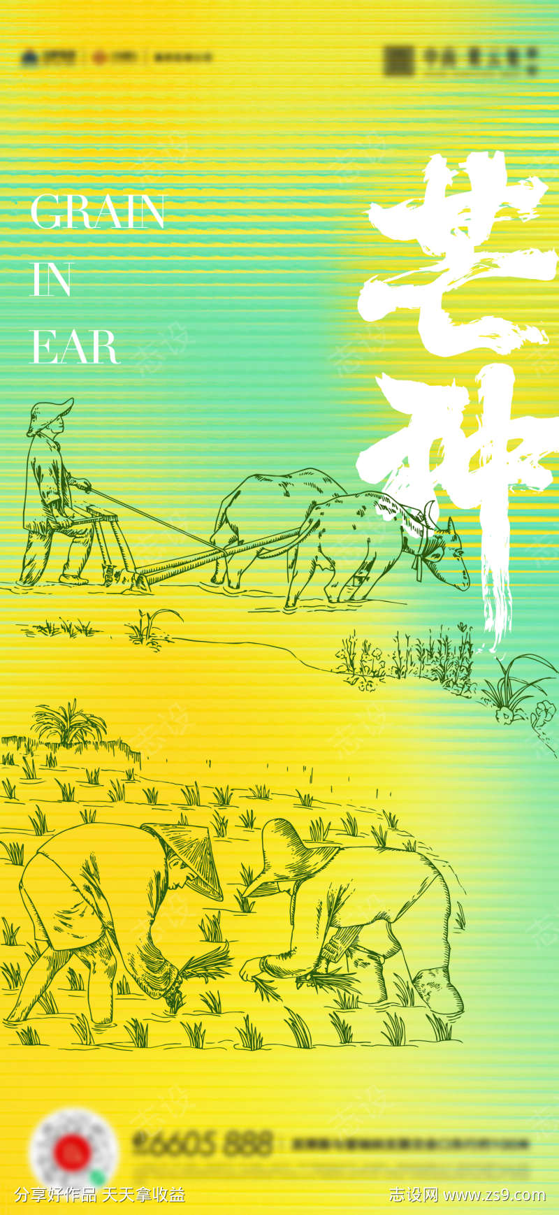 芒种小满立秋海报
