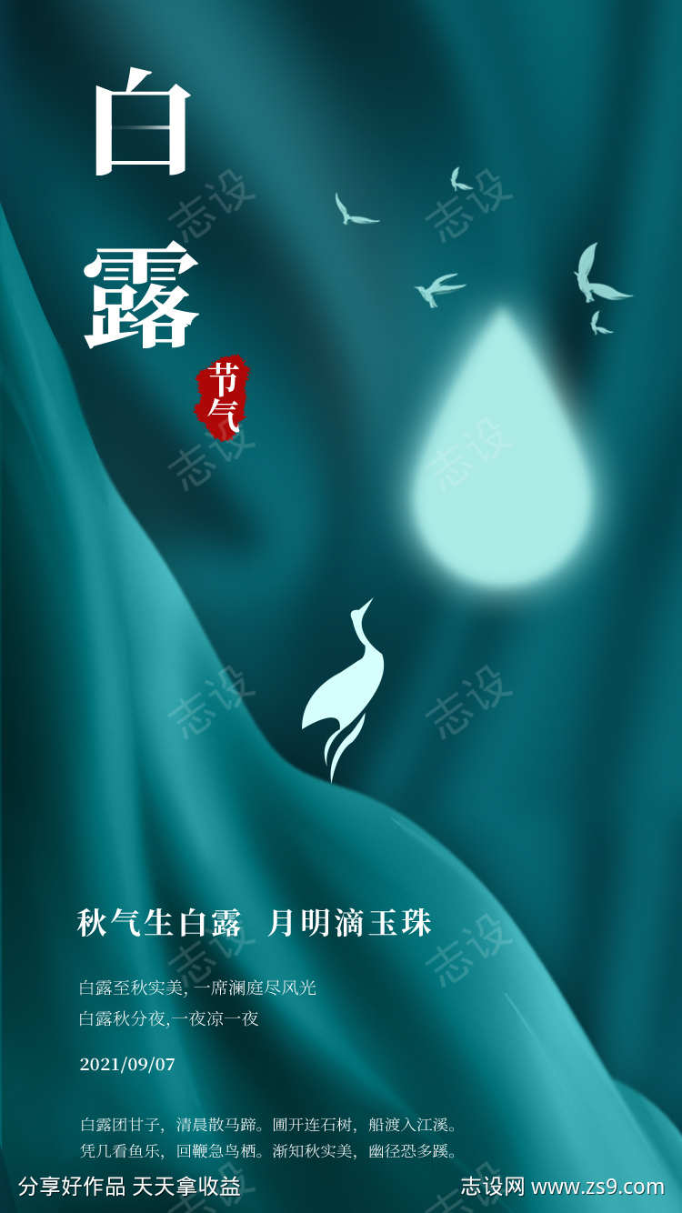 白露节气海报