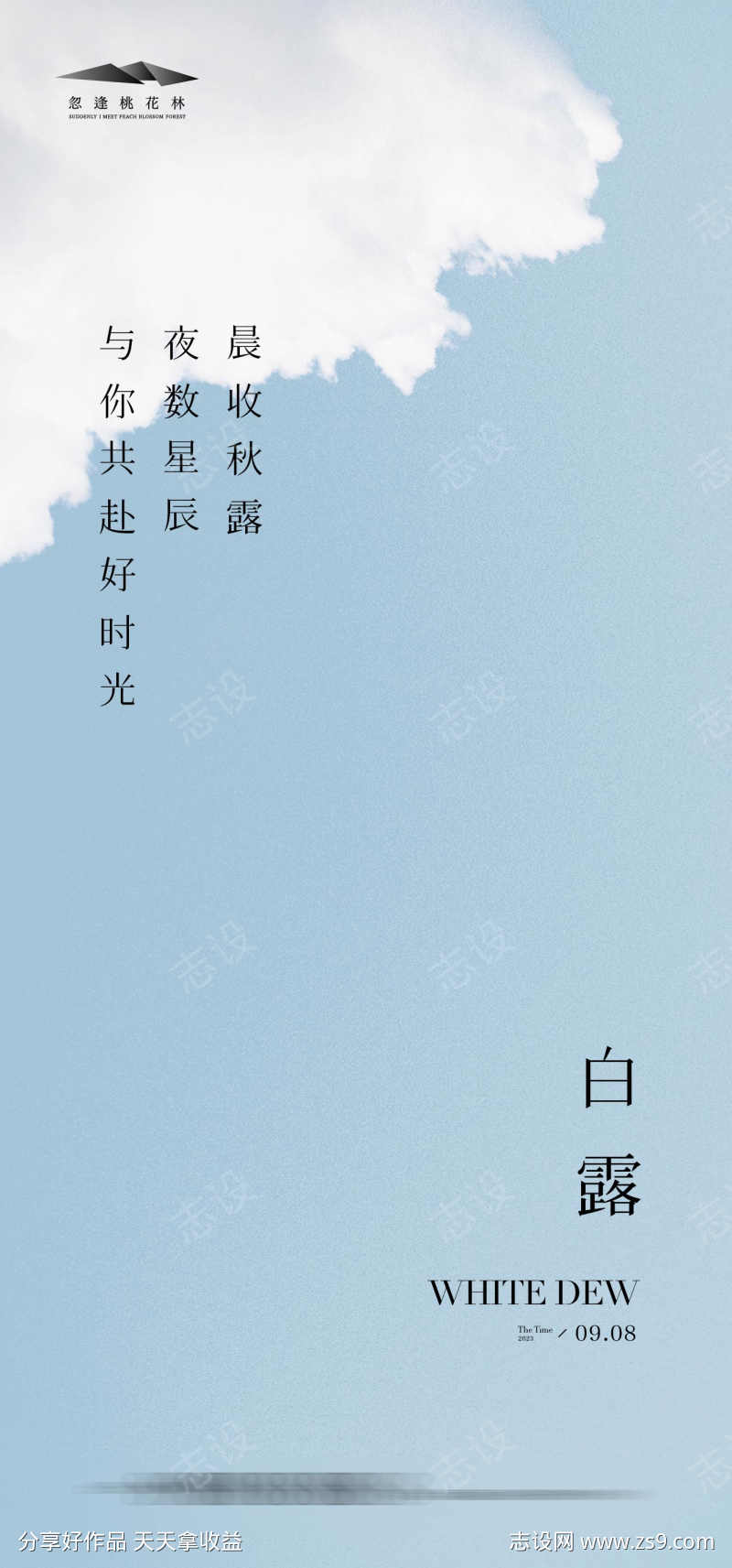 白露简约海报