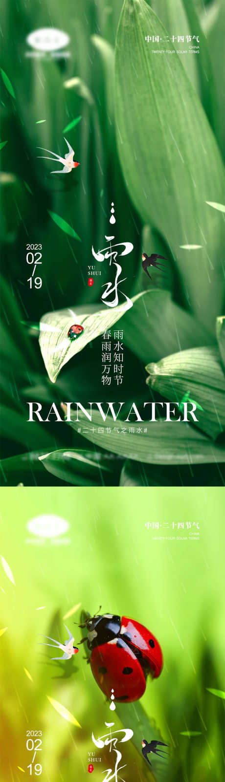 雨水节气海报_源文件下载_PSD格式_1000X4328像素-昆虫,系列,滋润,绿色,下雨,谷雨,雨水,节气,地产,海报,瓢虫,燕子-作品编号:2023092215445420-设计素材-www.shejisc.cn