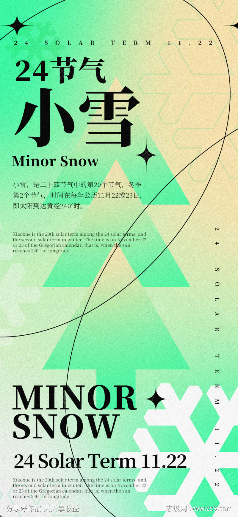 时尚小雪节气海报