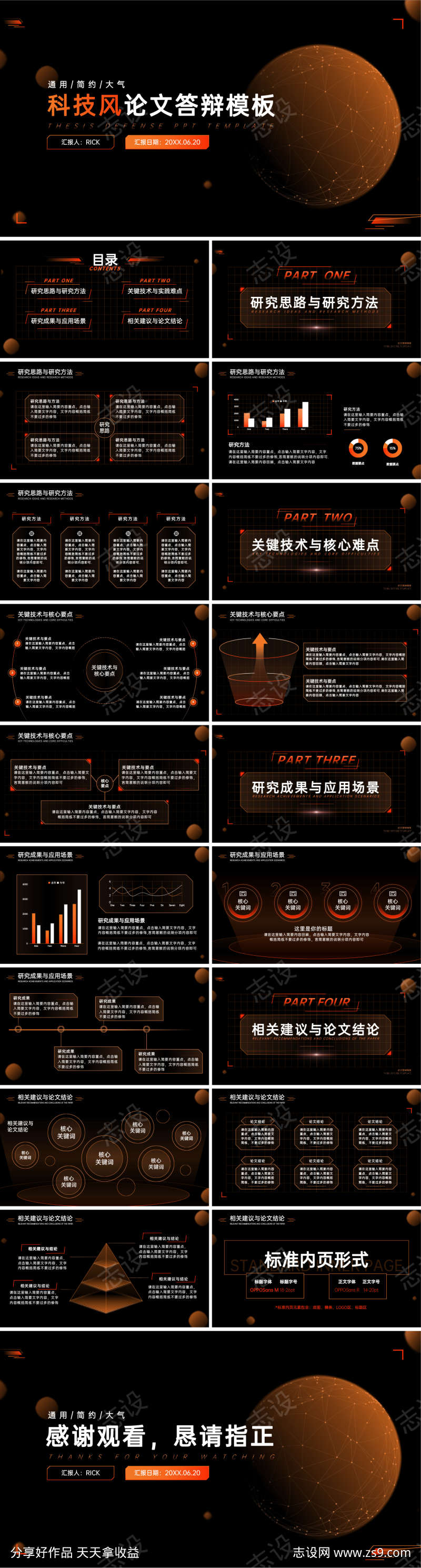 通用简约大气科技风论文答辩模板PPT