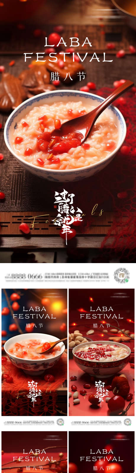 腊八节喜庆系列海报_源文件下载_PSD格式_1125X4748像素-海报,系列,喜庆,红色,房地产,腊八粥,腊八节-作品编号:2024011215185579-设计素材-www.shejisc.cn