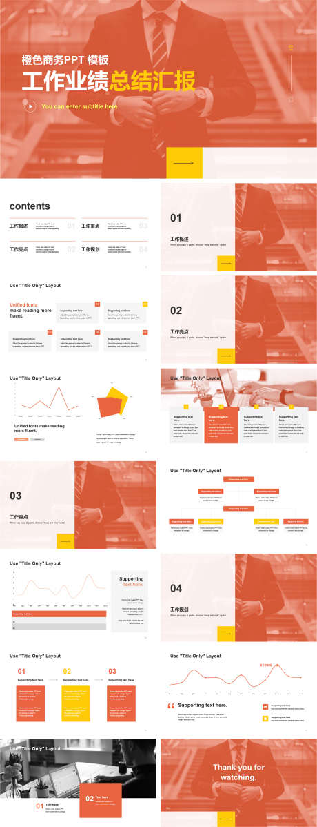 橙色商务工作业绩总结汇报PPT模板_源文件下载_其他格式格式_1840X4793像素-简约,数据,工作汇报,工作总结,商务,PPT-作品编号:2024012916374165-志设-zs9.com