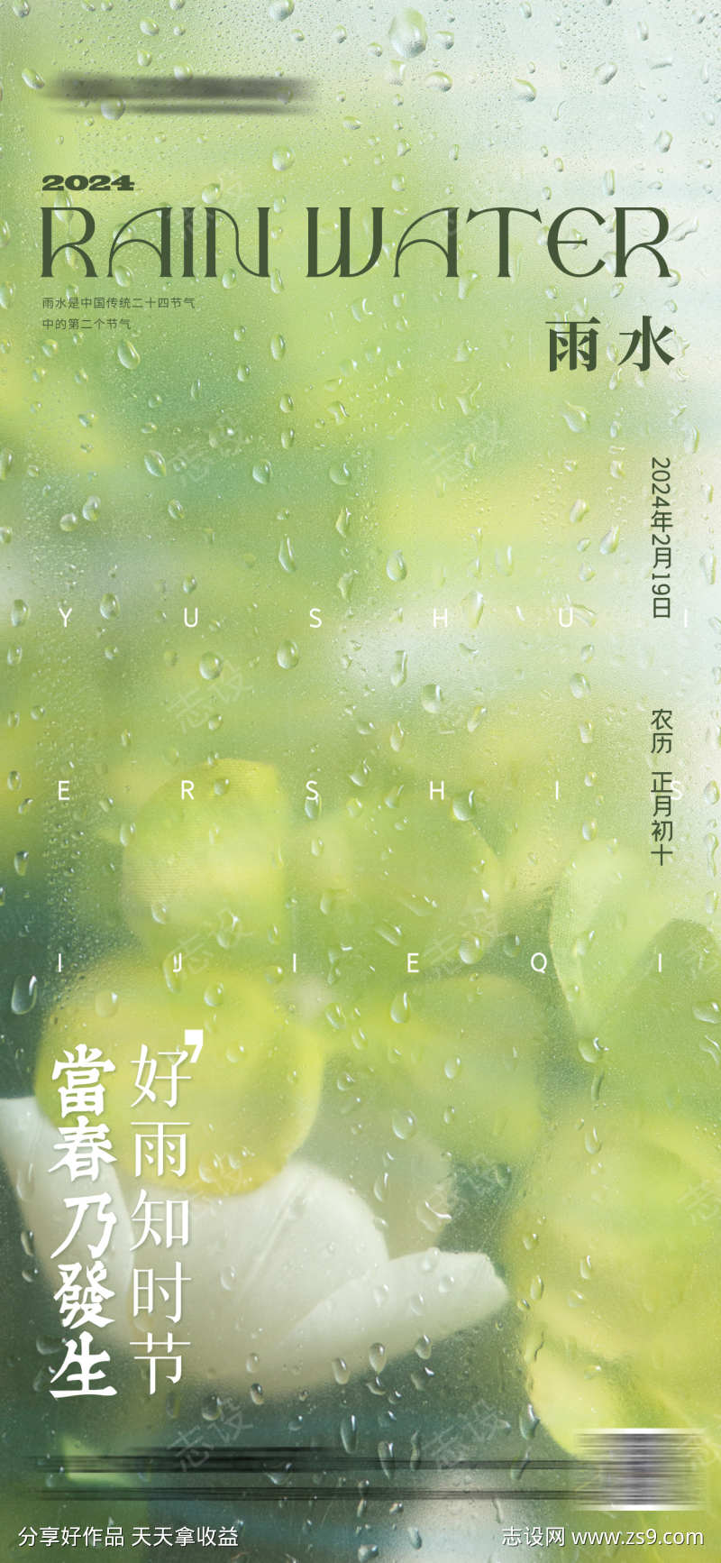 雨水节气海报