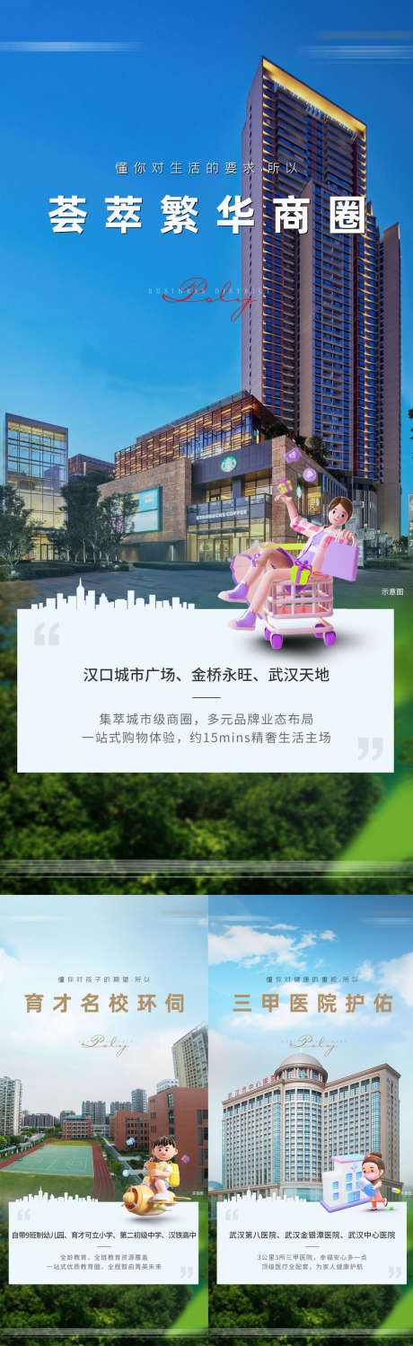 商圈渠道价值系列稿_源文件下载_PSD格式_1125X3664像素-跑道,城市,创意,展板,海报,房地产,医院,名校,繁华,商圈,价值点,系列,卡通人物-作品编号:2024030713222029-设计素材-www.shejisc.cn