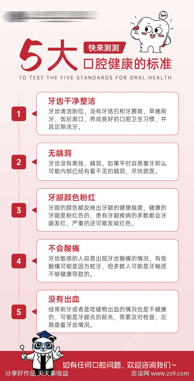 口腔健康5大标准科普