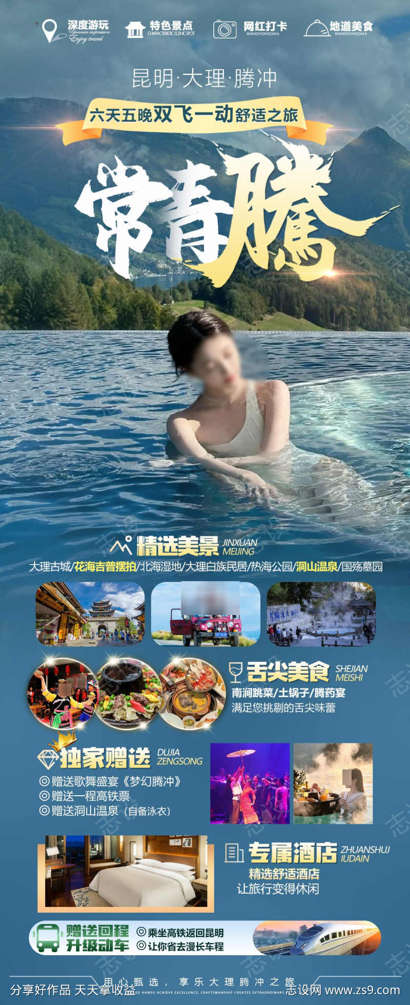 云南腾冲旅游海报