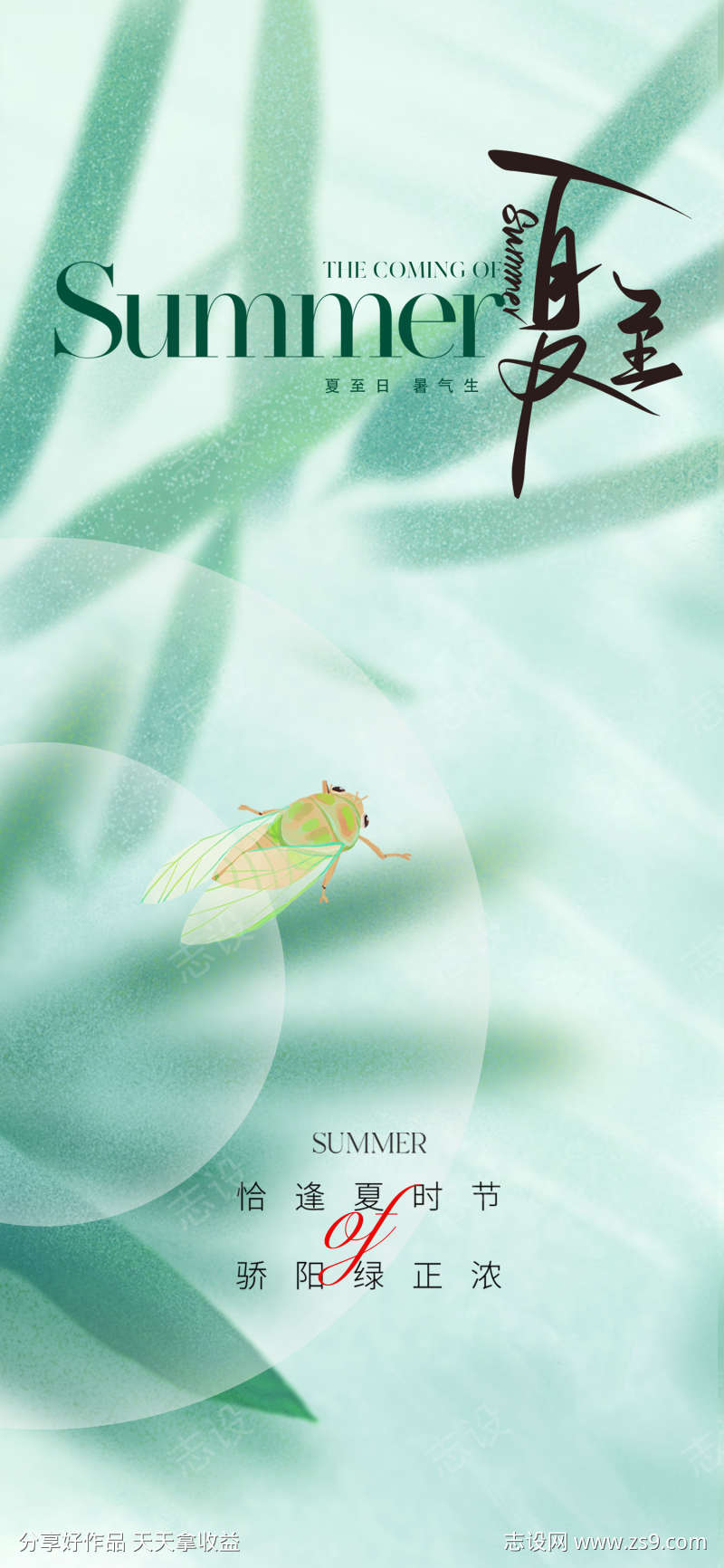地产美业夏至节气海报