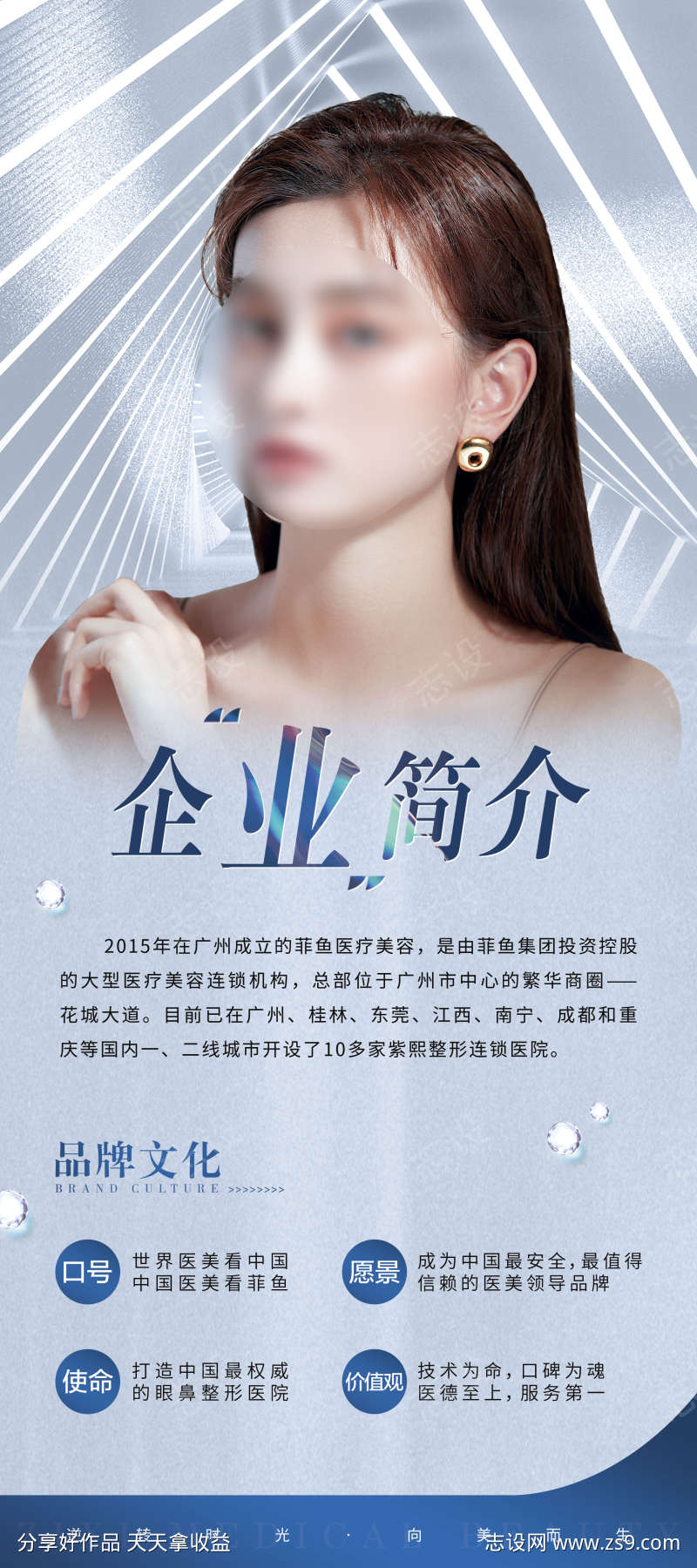 医美人物企业品牌展架介绍