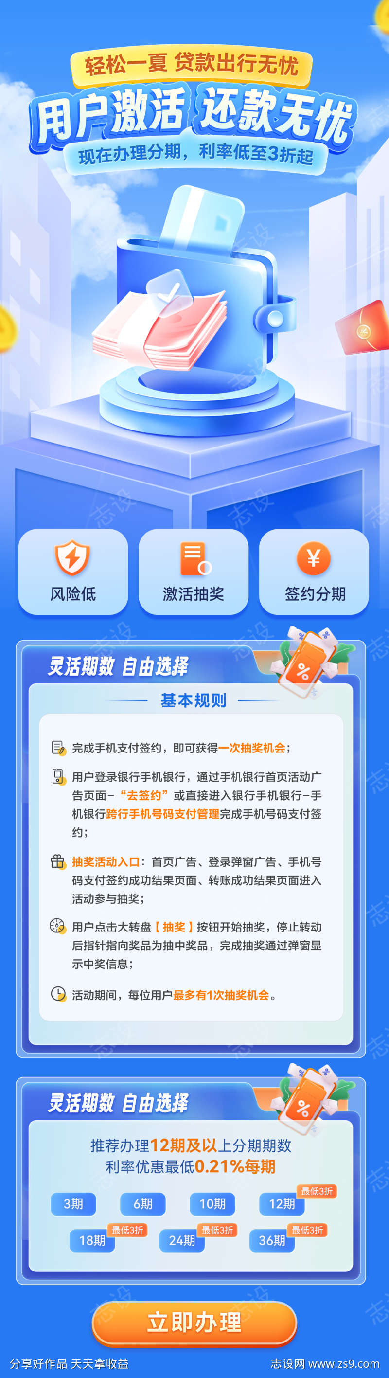 金融银行理财权益长图