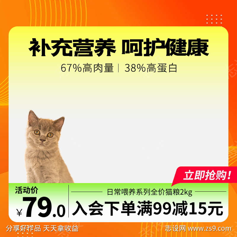 猫粮促销活动主图