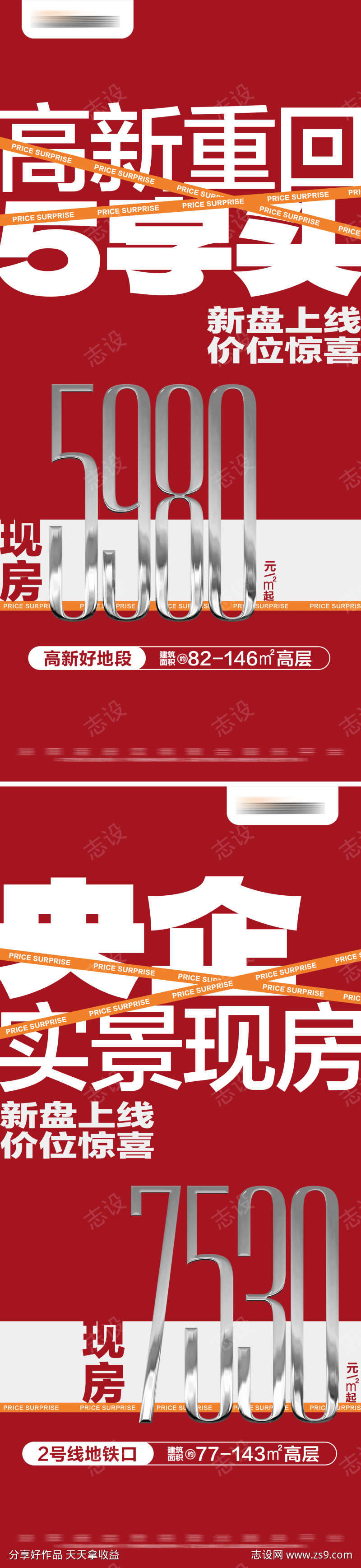地产红色新盘上线系列大字报