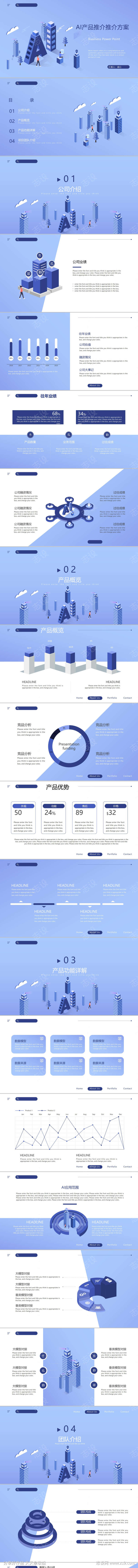 科技风AI人工智能PPT模板