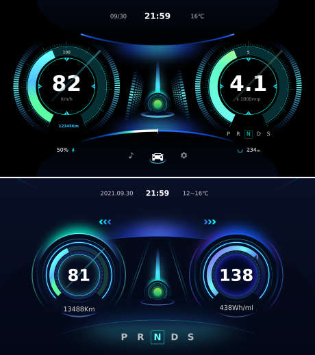 车载可视化大屏仪表盘UI设计_源文件下载_PSD格式_1920X1080像素-UI,设计,仪表盘,车载,科技-作品编号:2024081410443159-设计素材-www.shejisc.cn