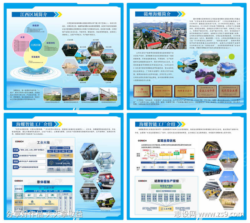 蓝色大气企业简介宣传背景展板