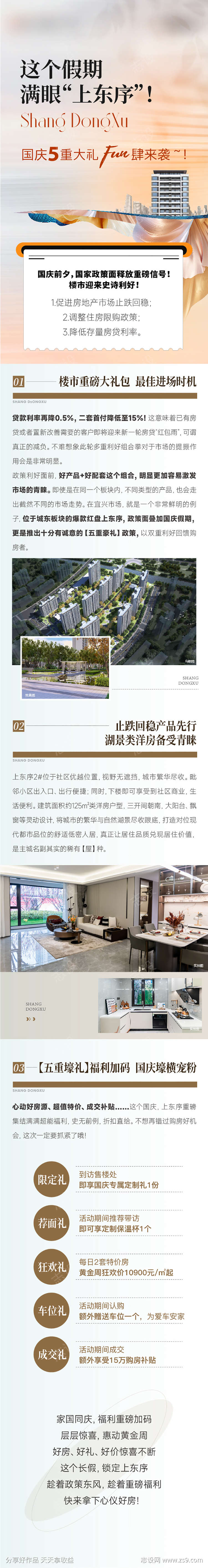 地产长图国庆价值点五重礼