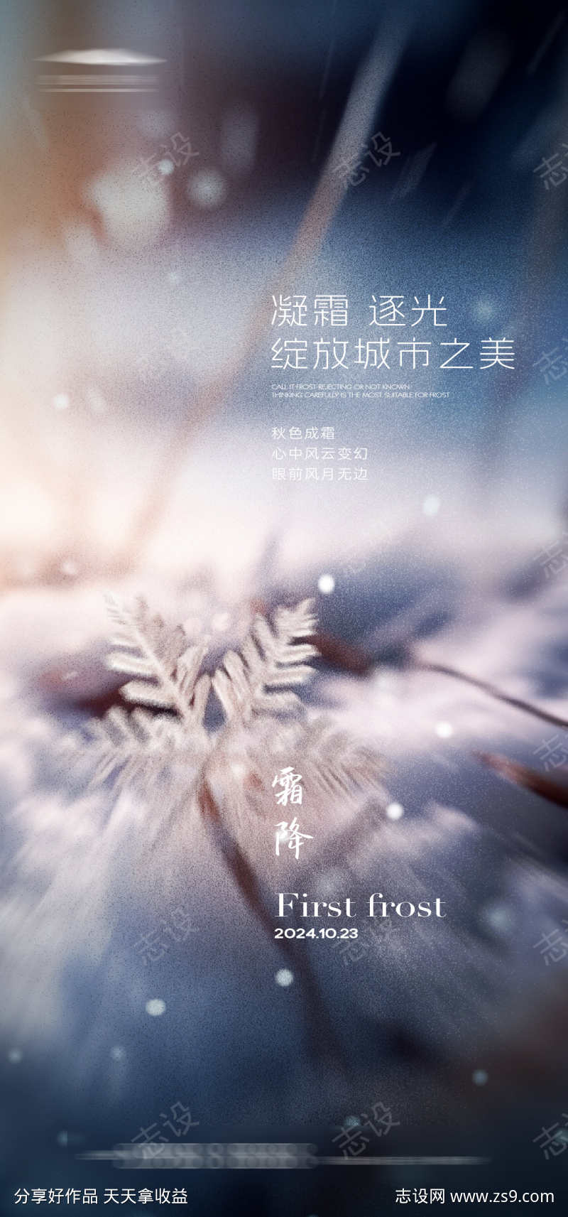 霜降节气海报