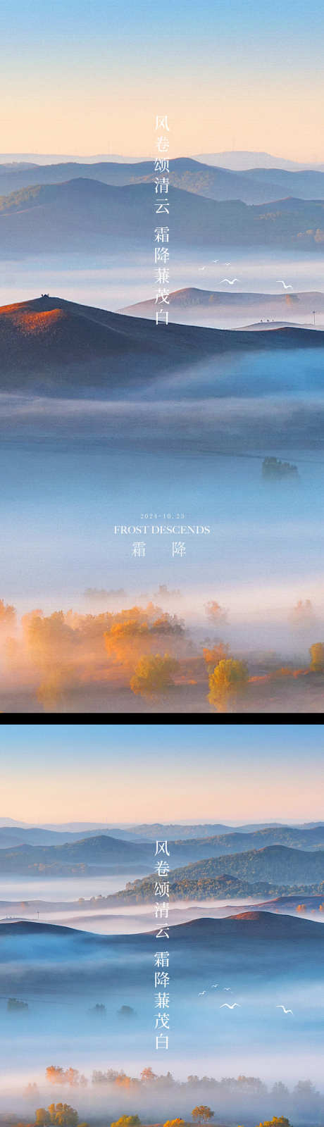 霜降节气海报_源文件下载_AI格式_1041X4618像素-海报,霜降,节气,松树,树叶,雾霜,秋天,秋季-作品编号:2024101510197175-志设-zs9.com