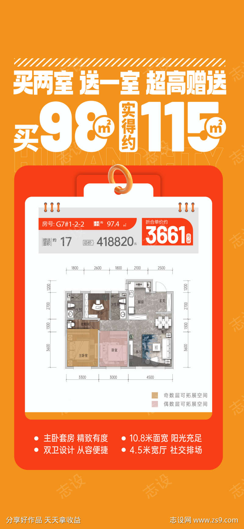 地产房小二户型特价房活动海报