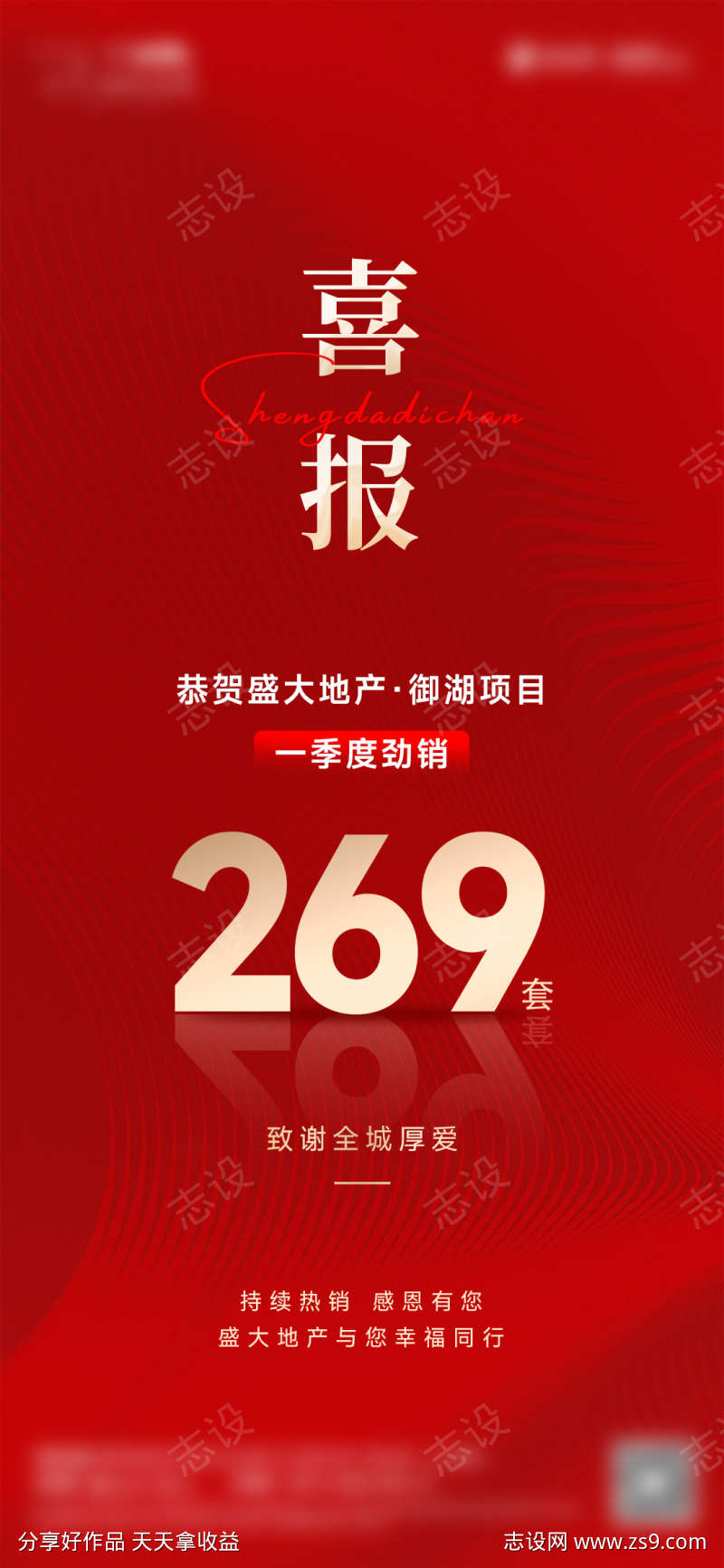 喜报红色海报