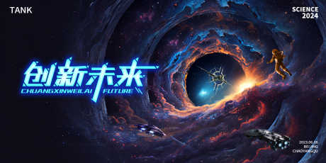 未来星空宇宙科技背景板_源文件下载_PSD格式_3840X1920像素-蓝色,智能,人工智能-作品编号:2024110114347976-志设-zs9.com