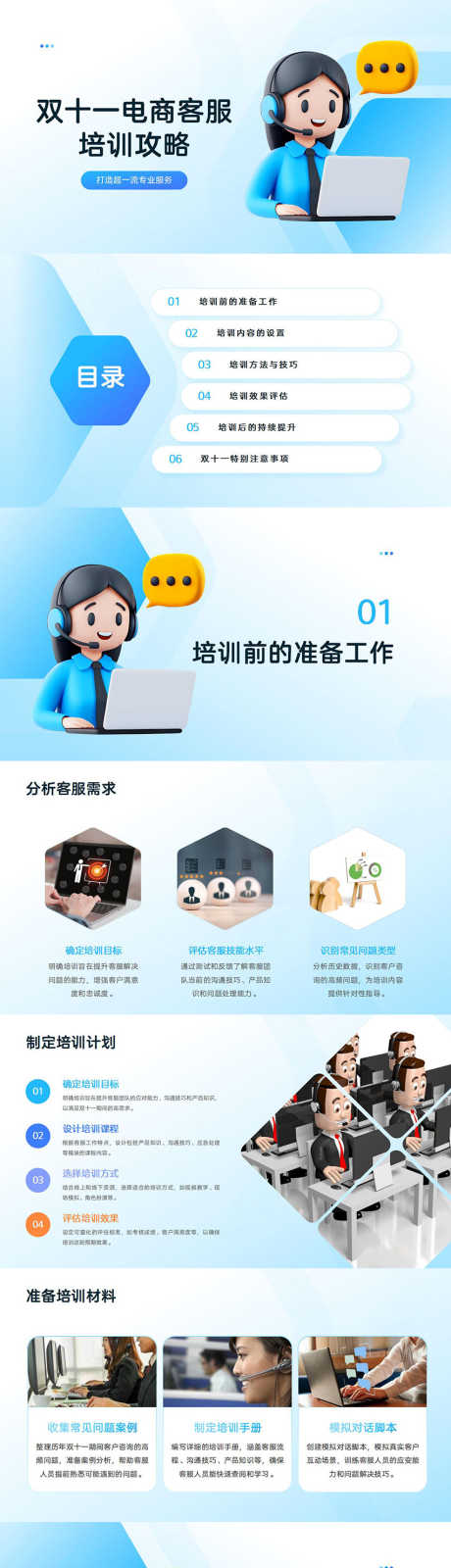 双十一电商客服培训攻略PPT_源文件下载_PPT格式_853X12000像素-培训,客服,电商-作品编号:2024111110525334-志˰设‛ۛ网