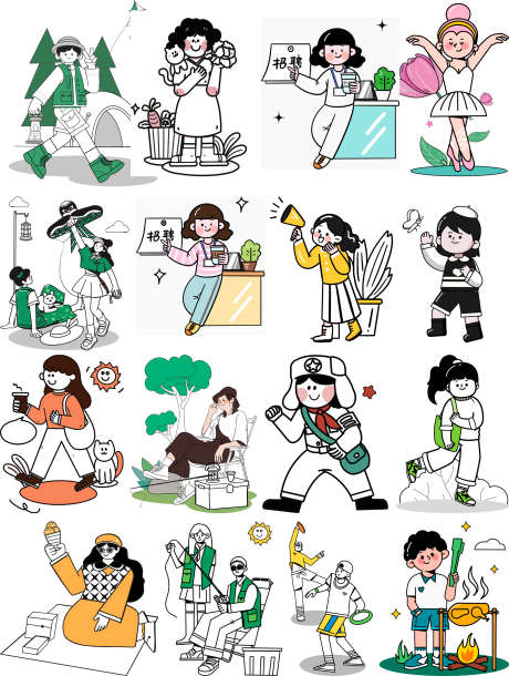 人物插画合集6_源文件下载_2575X3413像素-郊游,画架,青春,招聘,人物,插画,地产,卡通-作品编号:2024112608438962-志设-zs9.com