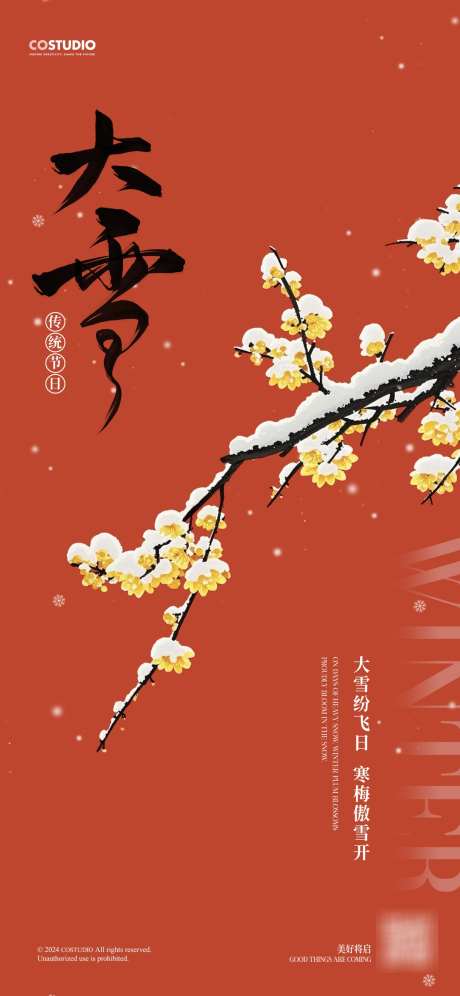 大雪中式节气海报_源文件下载_PSD格式_1242X2688像素-梅花,下雪,冬天-作品编号:2024120211126093-志ˈ̹设ˆ网