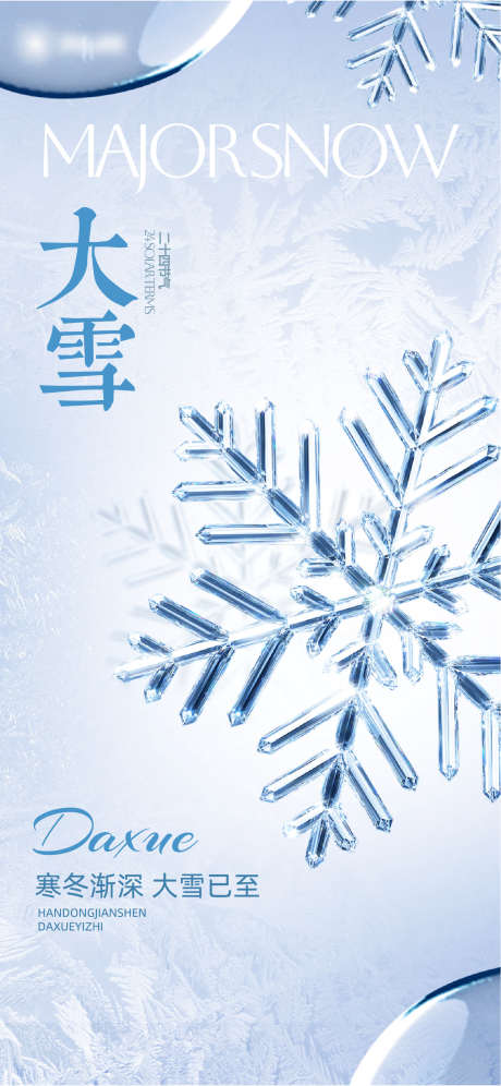 大雪主题立体风海报_源文件下载_AI格式_1498X3243像素-创意,质感,大雪,节气,雪花,冬天,冬季-作品编号:2024120315587755-志设-zs9.com