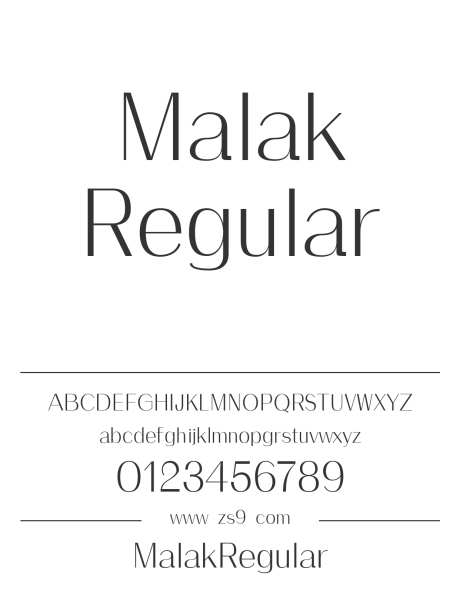 MalakRegular_字体下载_ttf格式_英文_正常_免费商用-Malak,Regular,圆润-作品编号:2024121022121531-志˜设’网