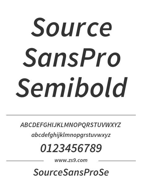 SourceSansProSemiboldIt_字体下载_otf格式_英文_粗_免费商用-Source,Sans,Pro-作品编号:2024120921538515-志`设′网