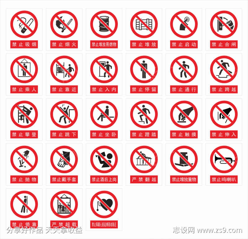 路政标准禁止标志模版