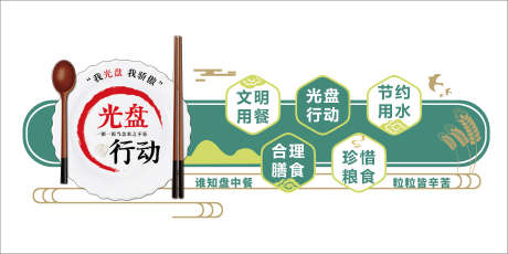 食堂文化墙设计光盘行动_源文件下载_32616X12732像素-节约,文明,用餐,光盘,食堂,餐厅,文化墙-作品编号:2024120810112595-志设-zs9.com