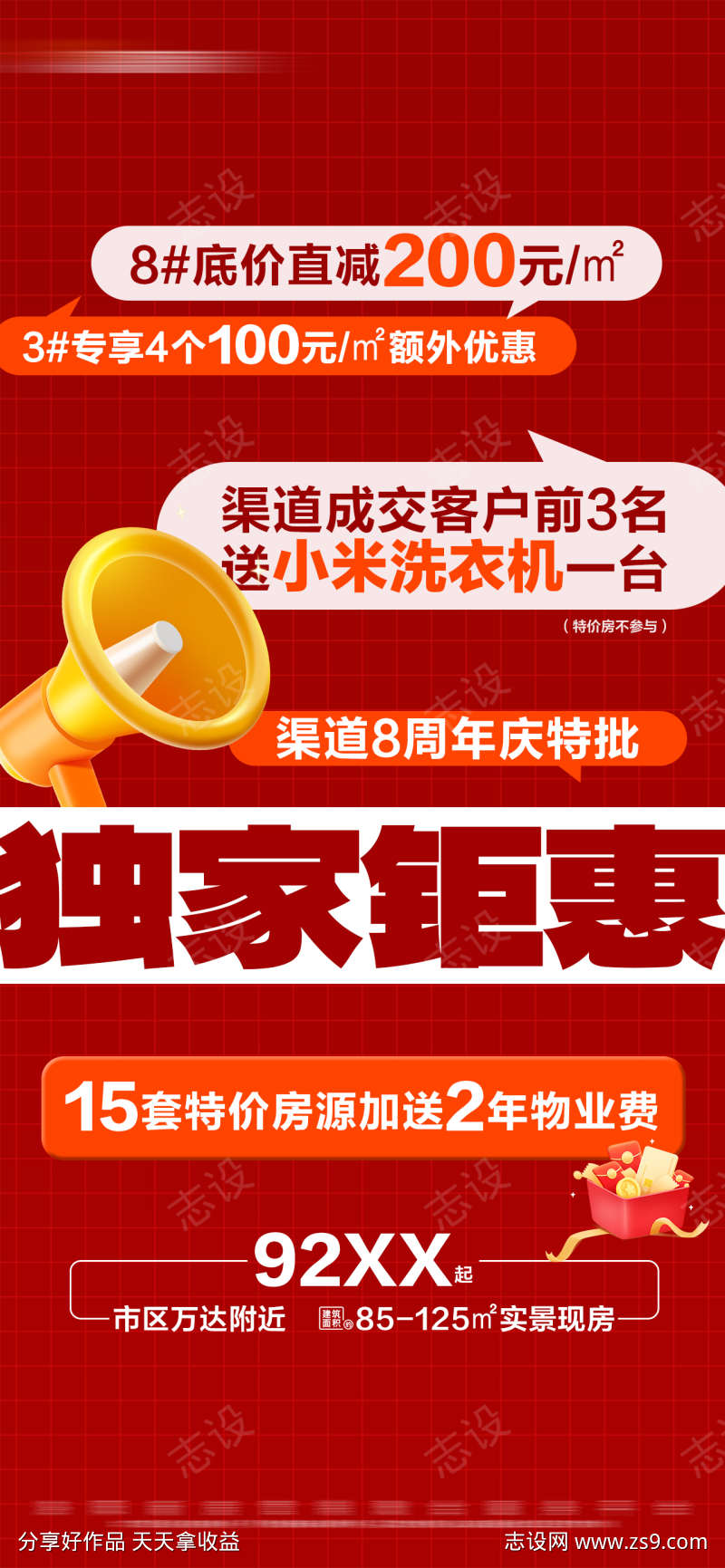 地产独家特惠促销活动大字报