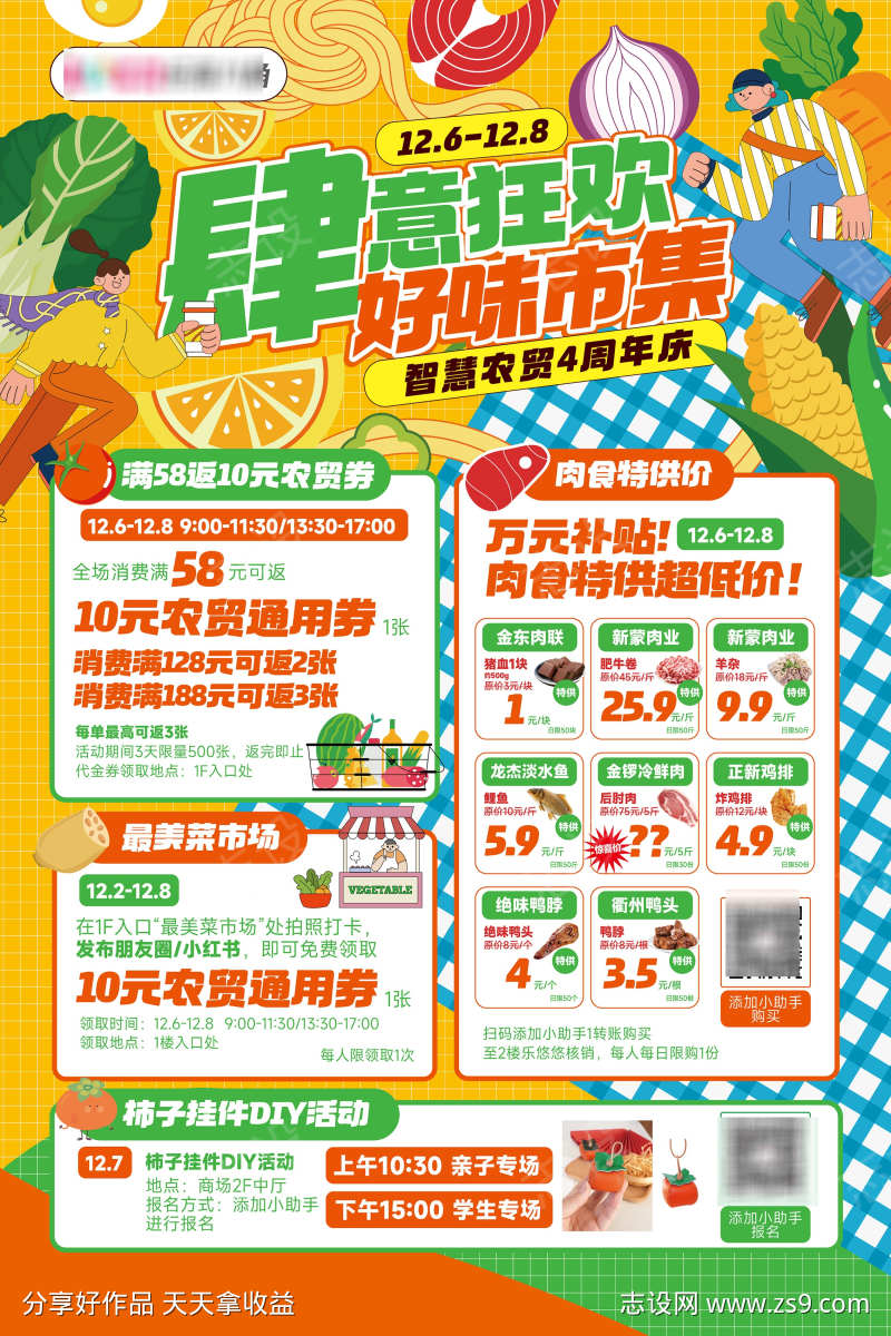 农贸市场周年庆海报设计