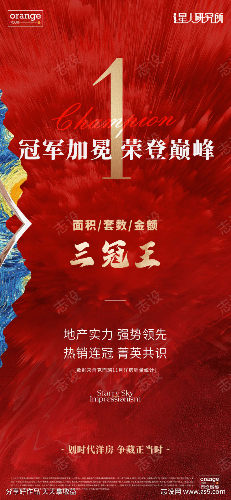 地产红金海报
