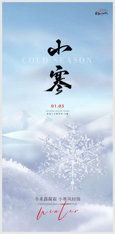 二十四节气海报_源文件下载_23格式_1080X2200像素-雪地,小寒,节气-作品编号:2024122509485646-志设-zs9.com