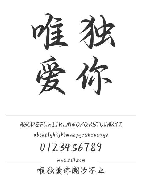 唯独爱你潮汐不止_字体下载_ttf格式_简体中文_正常_个人非商用-手写,图书,宣传册-作品编号:2024122822356709-志设-zs9.com